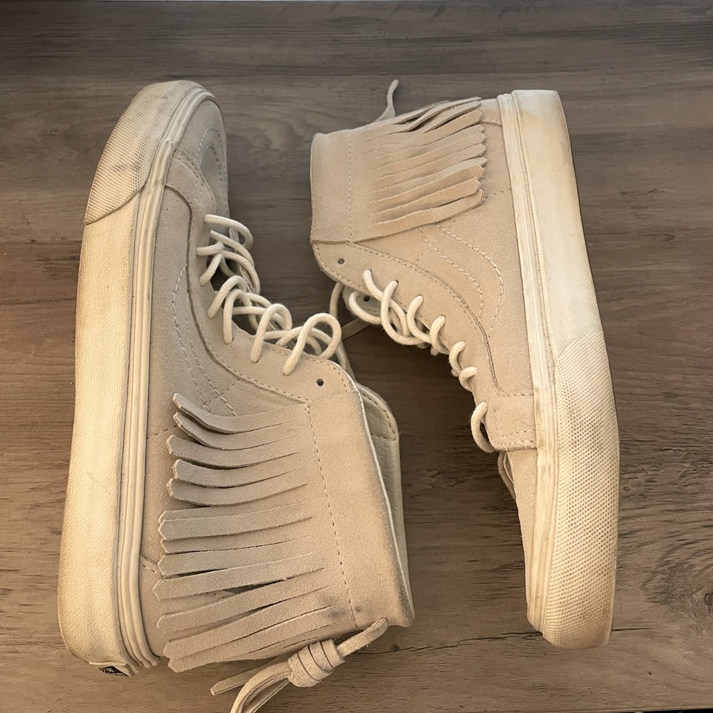 Suede Vans with fringe, size 7